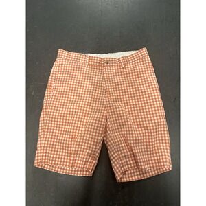 Polo Ralph Lauren Mens Orange White Gingham Check Suffield Cotton Shorts Size 32